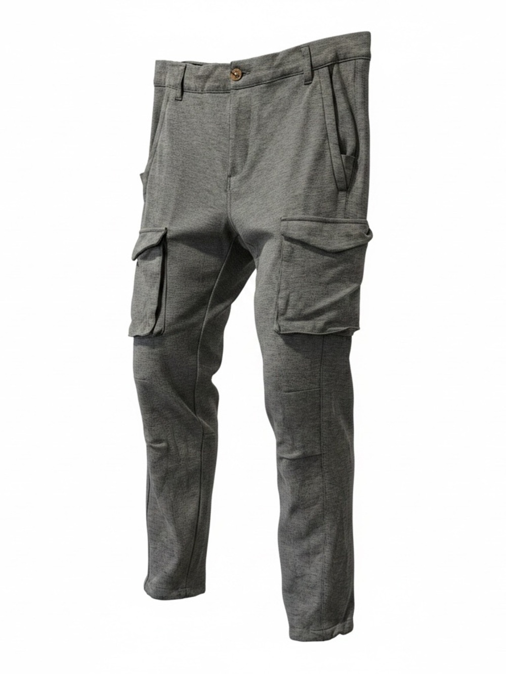 Jeaniology Men's expandable waist Gray Cargo Pants with Utility Pockets size med